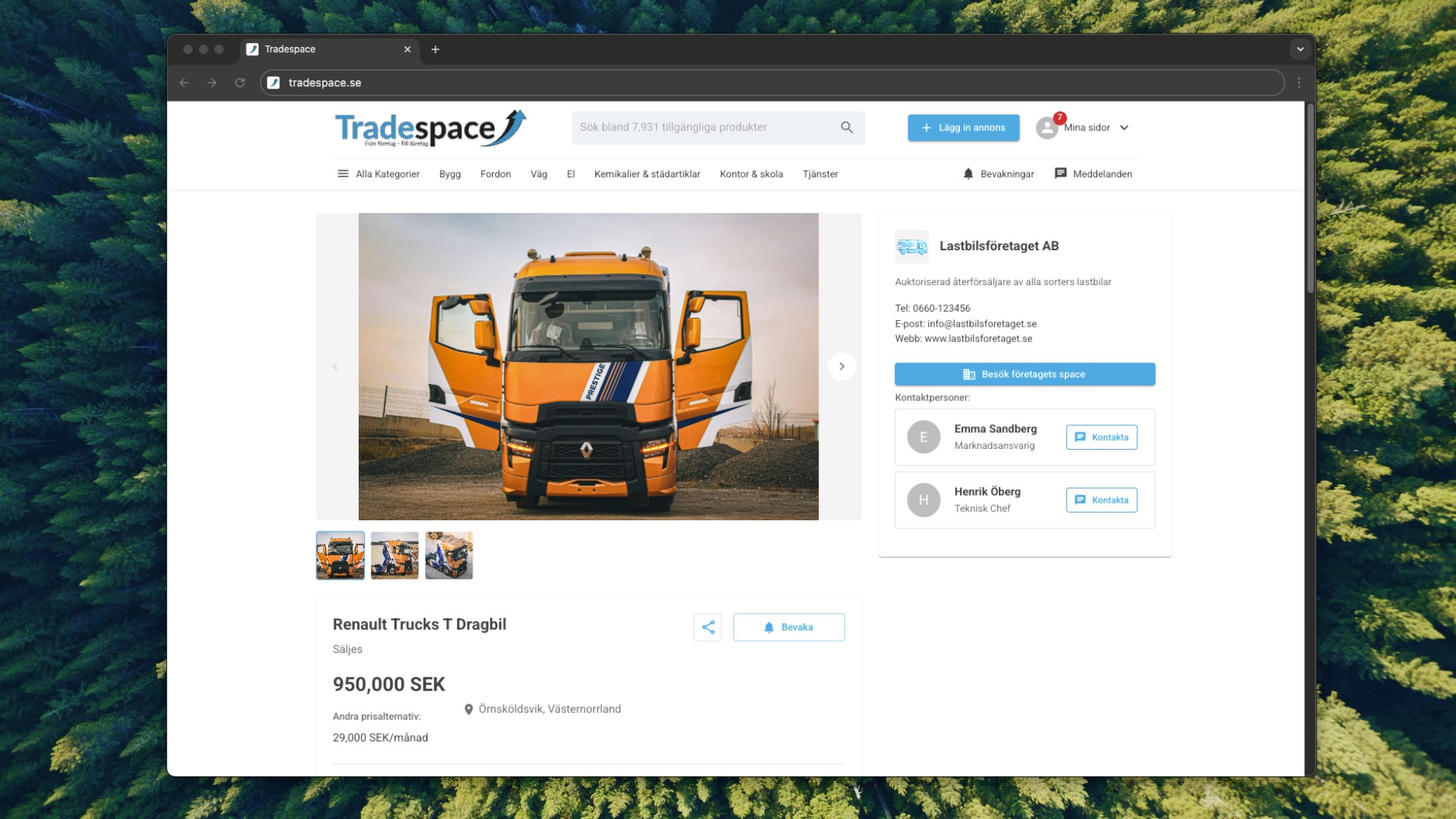 Tradespace-annonsexempel